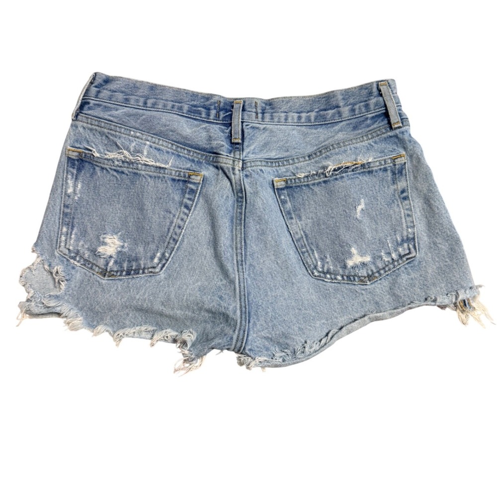 Agolde Parker Vintage Cut Off Shorts Light Indigo Distressed Denim Size‎ 27 - Picture 8 of 10